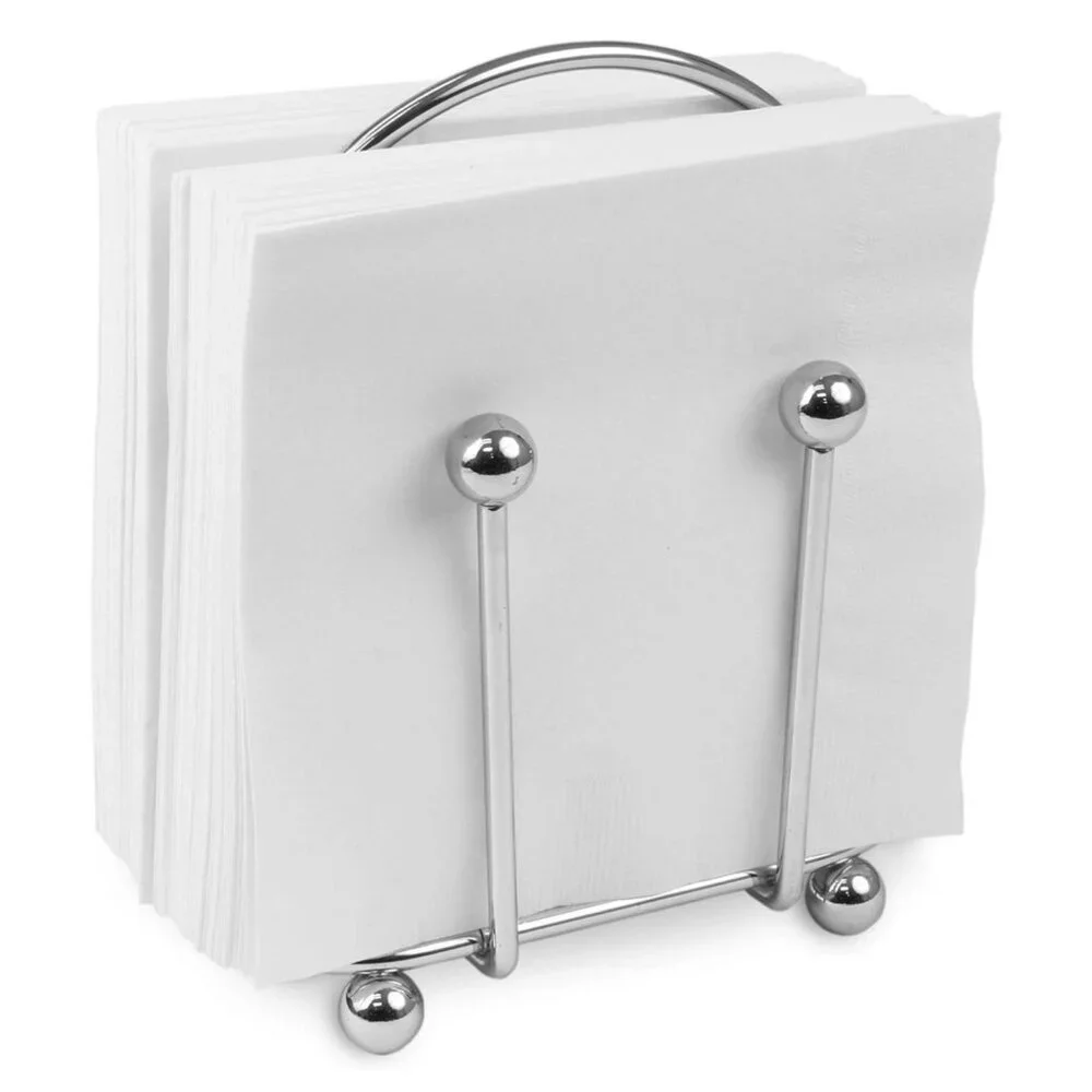 Chrome Napkin Holder Kitchen Table Setting Silver Metal Wire Napkin Storage - Picture 1 of 6
